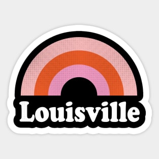 Louisville, Kentucky - KY Retro Rainbow and Text Sticker